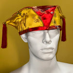Kabuki Crown, Red and Gold Dragon Brocade, Size Large and Extra Large
