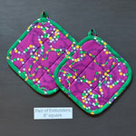 Pair of Mardi Gras Beads Print Potholders