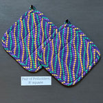 Pair of Mardi Gras Beads Print Potholders