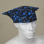 Kabuki Tri Fi, Electric Blue and White Constellations Print on Black, Size Medium