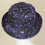 Roller Bowler, Celestial Print on Purple, Size Small to Medium