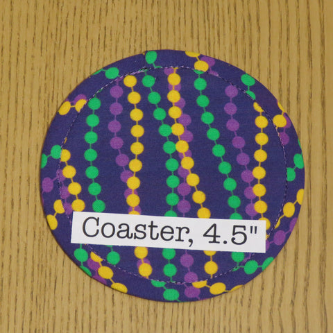 Mardi Gras Bead Print Coaster