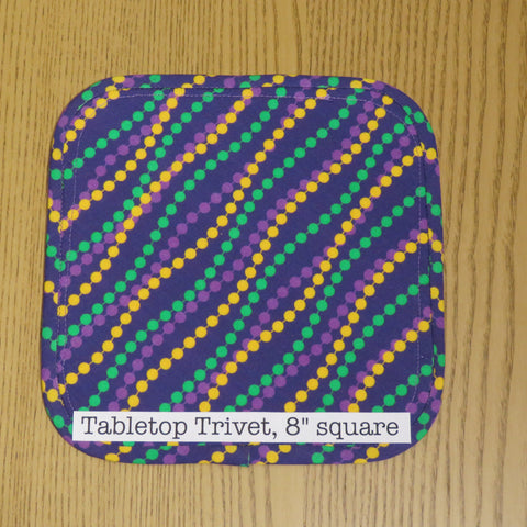 Mardi Gras Bead Print Trivet