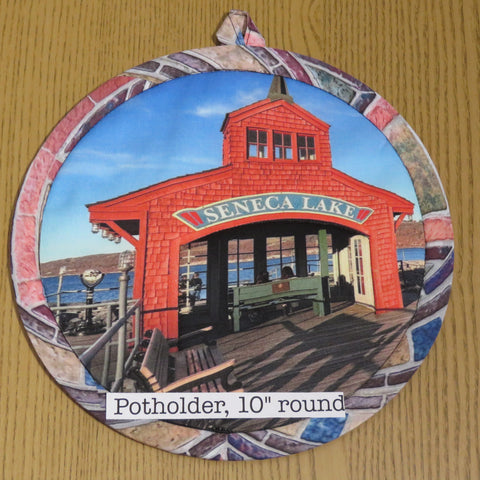 Watkins Glen's Seneca Lake Pier Print Potholder