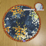 Placemat and Matching Coaster, Music Note and Floral Print