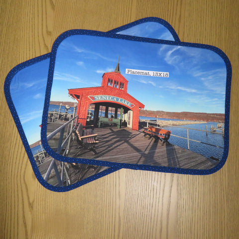 Pair of Placemats, Seneca Lake Pier Print