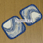 Pair of Coasters, Blue Geode Print