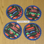 Set of four Coasters, New Orleans Neon Print