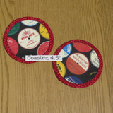 Pair of Coasters, Record Label Print