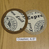 Pair of Coasters, Coffee Themed Print