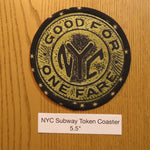 Single NYC Subway Token-Inspired Coaster