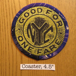 Single NYC Subway Token-Inspired Coaster