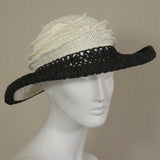 Lido, Black and Eggshell with Open Mesh Brim.