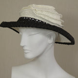 Lido, Black and Eggshell with Open Mesh Brim.