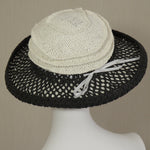 Lido, Black and Eggshell with Open Mesh Brim.