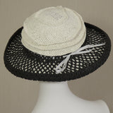 Lido, Black and Eggshell with Open Mesh Brim.