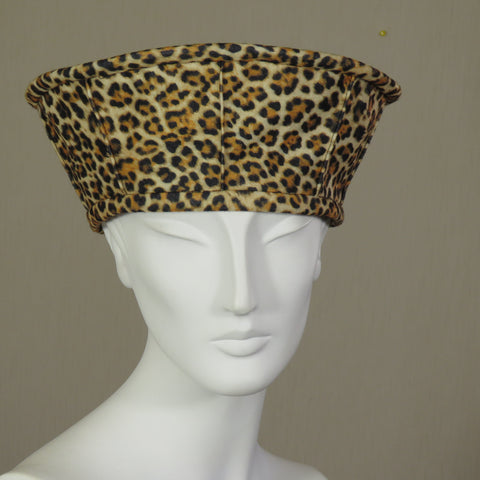 Kabuki Crown, Leopard Print Felt, Size Large