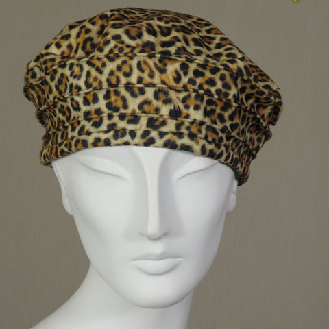 Kabuki Beret, Leopard Felt, Size Small