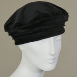 Kabuki Beret, Black Corduroy, Size Large