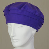 Kabuki Beret, Purple Cotton Flannel, Size Medium