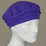 Kabuki Beret, Purple Cotton Flannel, Size Small