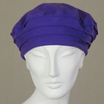 Kabuki Beret, Purple Cotton Flannel, Size Small