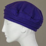 Kabuki Beret, Purple Cotton Flannel, Size Large