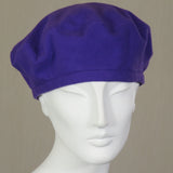 Kabuki Beret, Purple Cotton Flannel, Size Medium