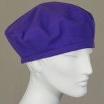 Kabuki Beret, Purple Cotton Flannel, Size Medium