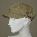 Kabuki Taxi Cap, Essex Yarn Dyed Linen, Khaki Tan, Size Small