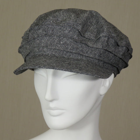 Kabuki Taxi Cap, Essex Yarn Dyed Linen, Slate, Size Extra Large