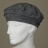 Kabuki Beret, Essex Yarn Dyed Linen, Slate, Size Medium