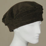 Kabuki Beret, Brown Corduroy, Size Large