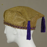 Kabuki Tri Fi, Glittery Gold with Purple Tassels and Trim , Size Small