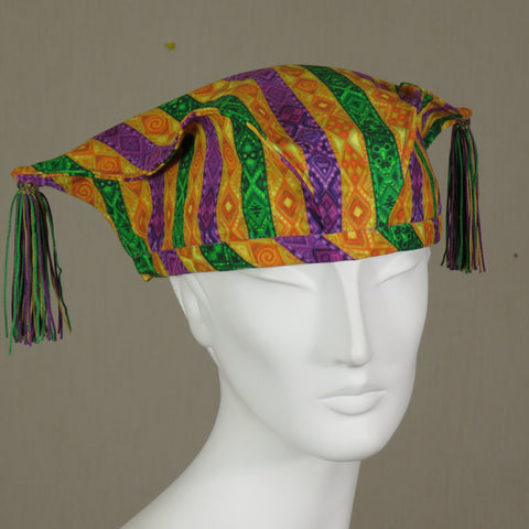 Kabuki Tri Fi, Mardi Gras Stripes with Tassels, Size Large