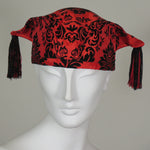 Kabuki Tri Fi, Black on Red Flocked Taffeta, Size Large