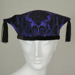 Kabuki Tri Fi, Purple Taffeta, Black Flocking, Tassels, Size Small-Medium