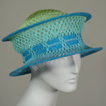 Pop-up, Blue and Olive Ombre Mesh with Blue Edge