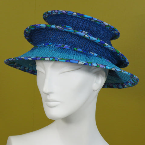 Pop Up, Turquoise and Blue with Fabric Edge