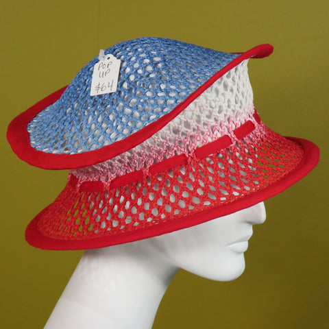 Pop Up, Red, White and Blue Mesh Ombre with Edge