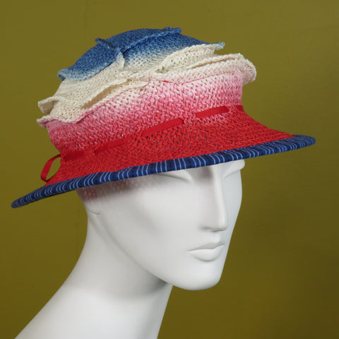 Frizbi, Blue, White and Red Ombre with Edge