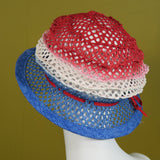 Frizbi, Blue, White and Red Mesh Ombre with Edge
