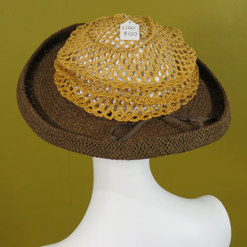 Lido, Brown with Mustard Mesh Crown