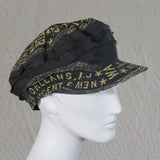 Taxi Cap, Watermeter Print in Black and Gold, Size Large
