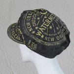 Taxi Cap, Watermeter Print in Black and Gold, Size Large