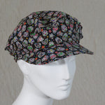 Taxi Cap, Sugar Skulls on Black, Size Medium