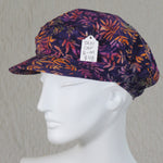 Taxi Cap, Purple Batik, Size Small to Medium