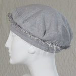 Kabuki Beret, Grey Linen with Frizzle, Size Large
