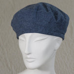 Kabuki Beret, Blue Linen, Size Small