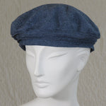 Kabuki Beret, Blue Linen, Size Medium Large